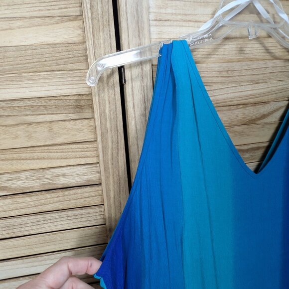 Dera Lauren Blue and Teal Button-Up Blouse and Dress Set Size 1X - Picture 11 of 15